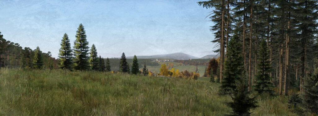 DayZ - Chernarus - Grishino Outskirts with North West Air Field in the Distance